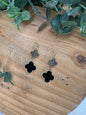 Black and Gold Clover Dangle Earrings
