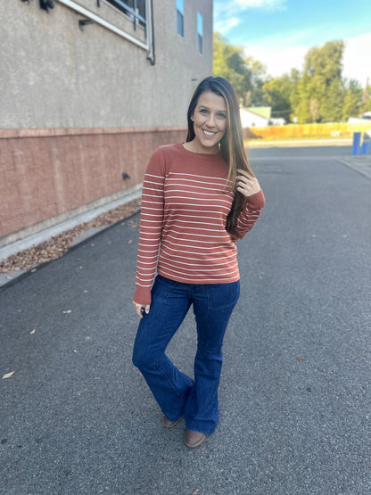 Striped Crew Neck Long Sleeve