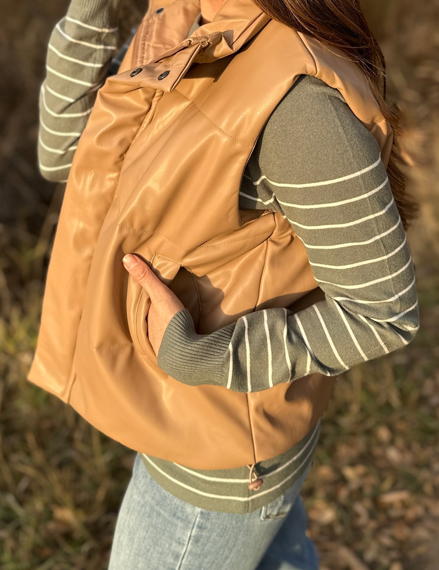Tan Leather Vest