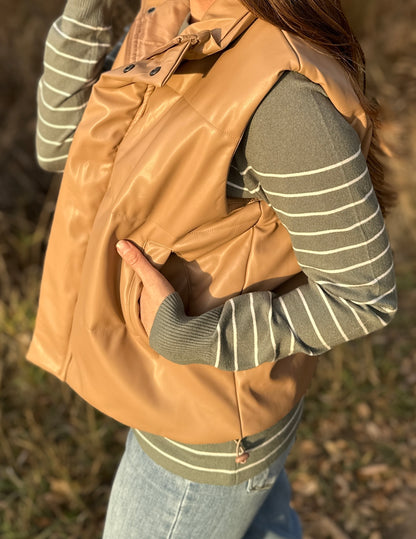 Tan Leather Vest