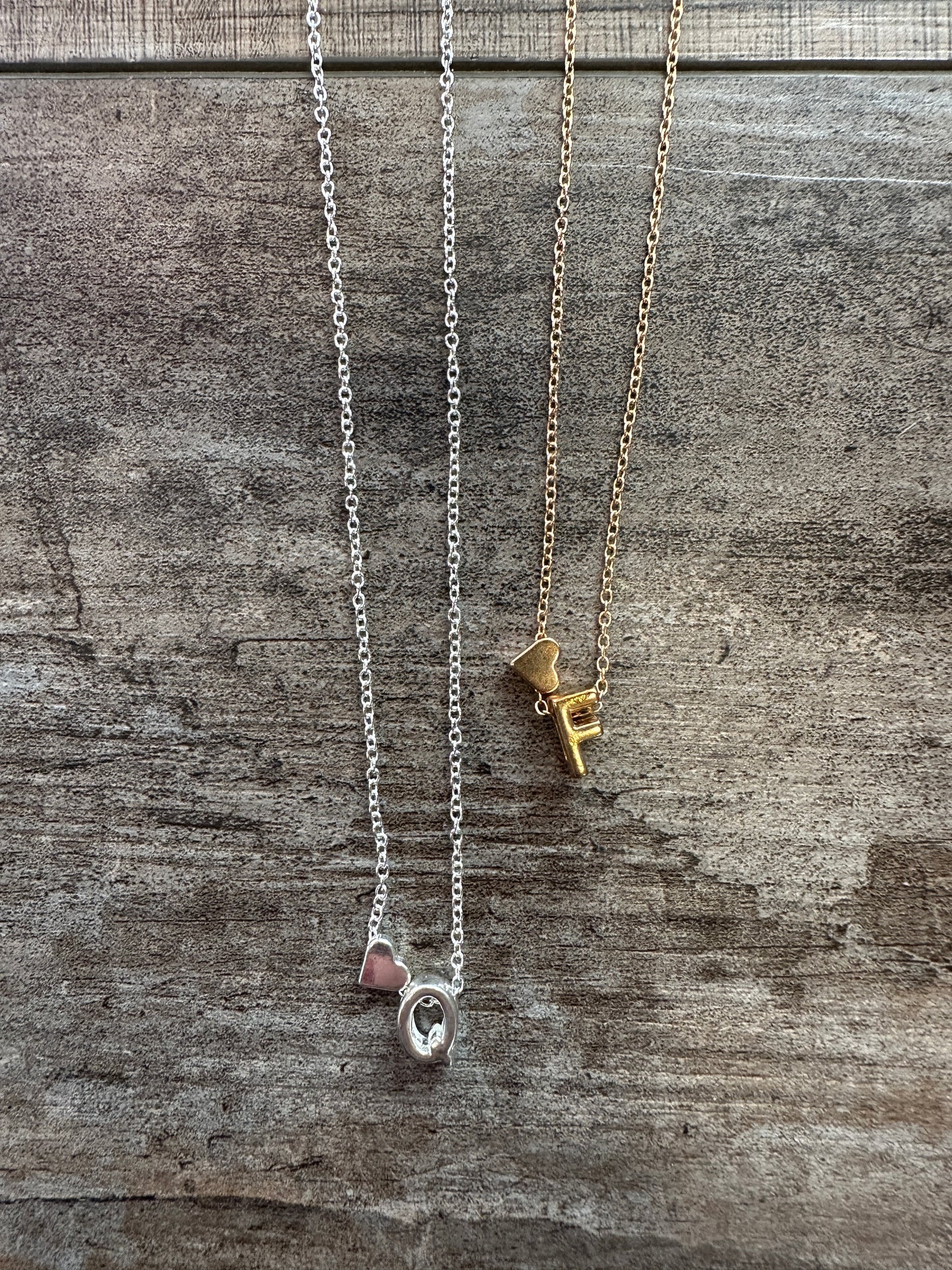 Initial and Heart Necklace