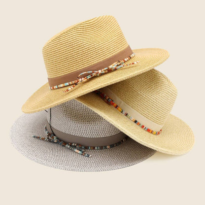 Summer Straw Fedora Hat