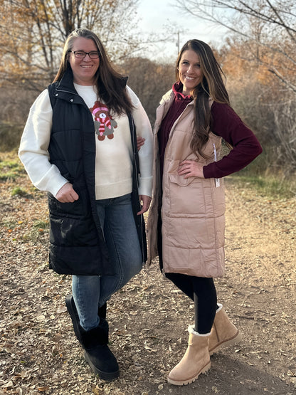 Long Quilted Puffer Vest