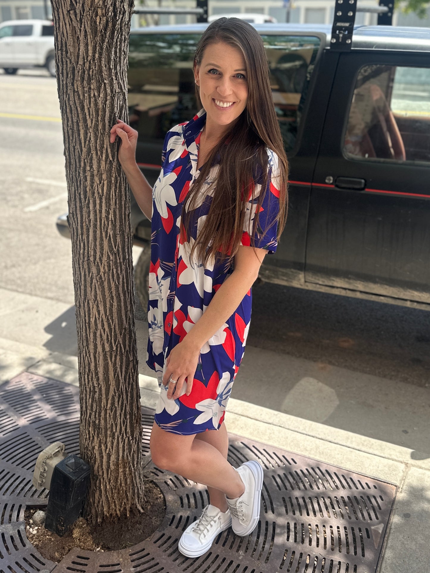Floral Button Up Dress
