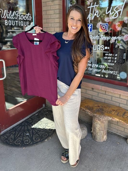 Ruffle Short Sleeve Blouse