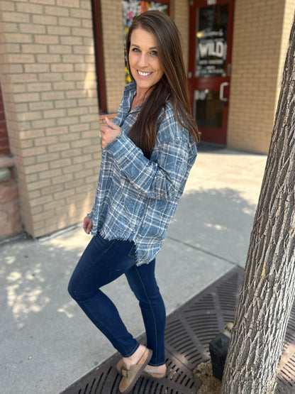 Frayed Blue Flannel