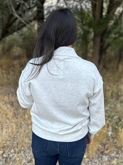 Quarter Zip Heather Grey Pullover
