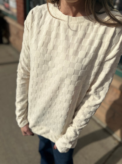 Beige Textured Sweater