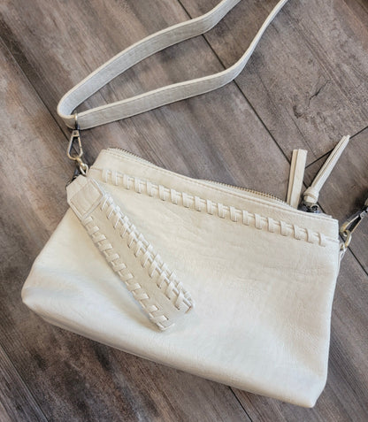 Whipstitch Topzip Wristlet/Crossbody Bag
