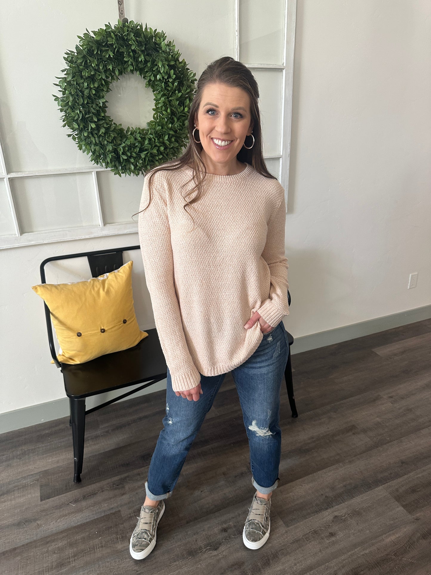 Knit Ribbed Pullover Sweater