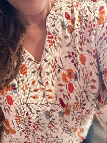 Fall Floral Cropped Long Sleeve