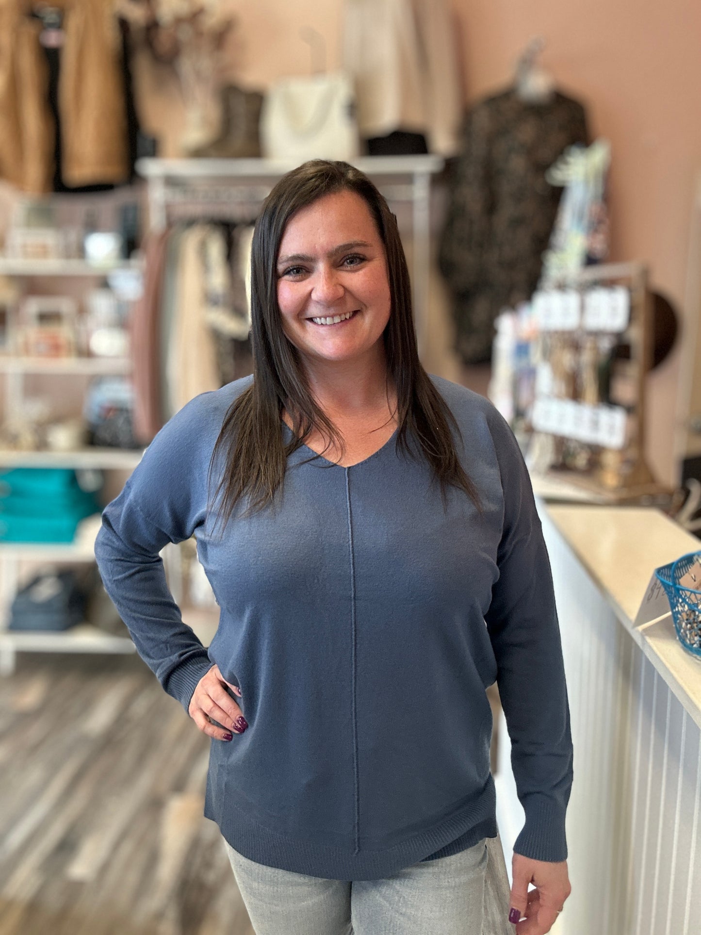 Solid Tunic Hi Low Long Sleeve