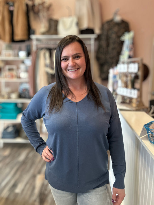 Solid Tunic Hi Low Long Sleeve