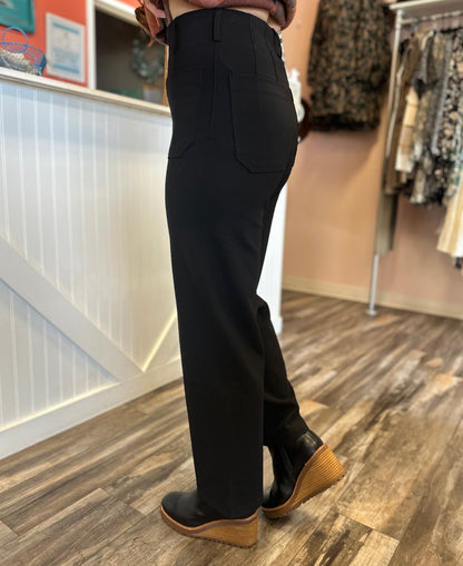 Black Knit Ankle Pants