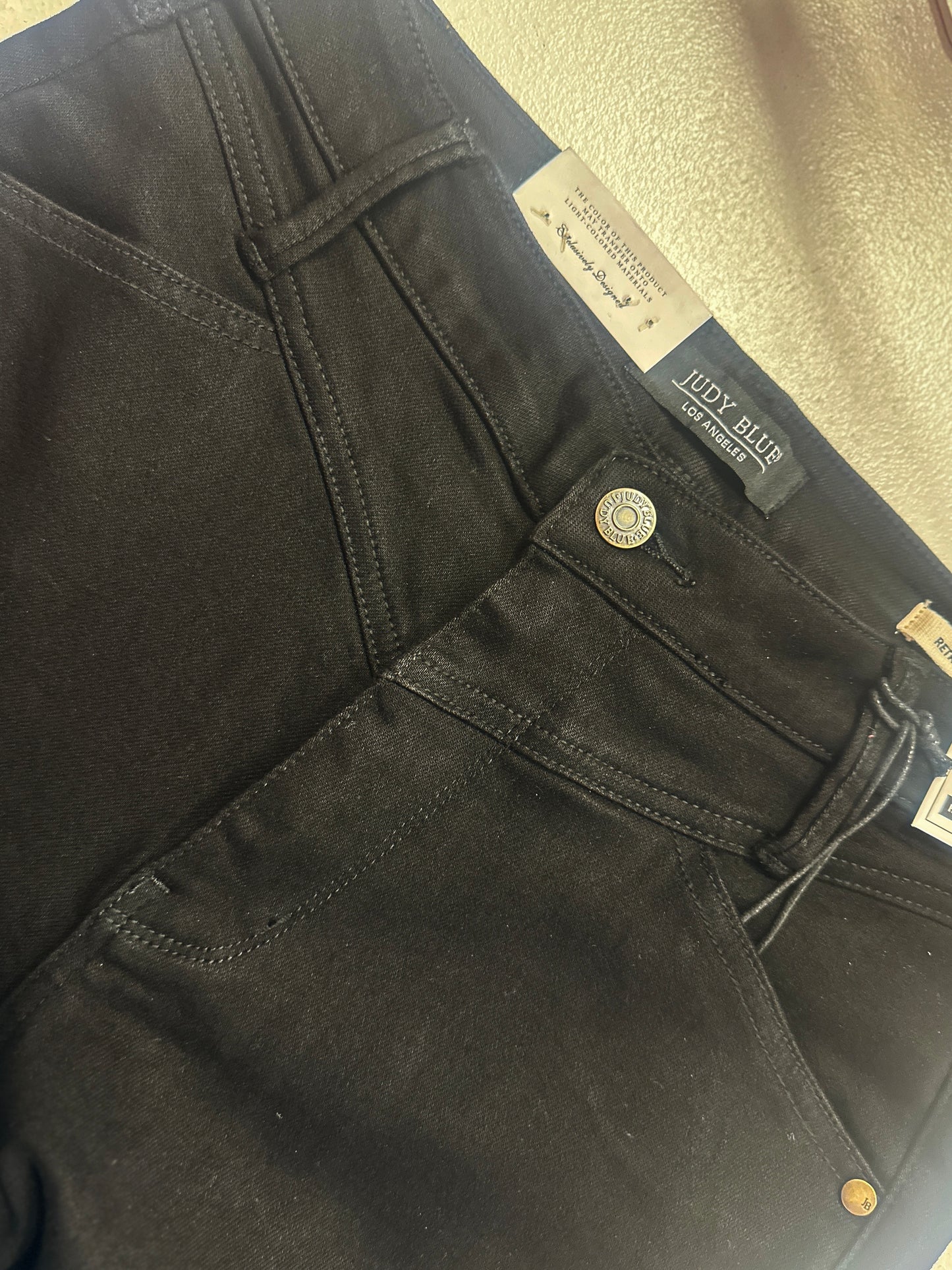 High Waist Retro Wide Black Jeans