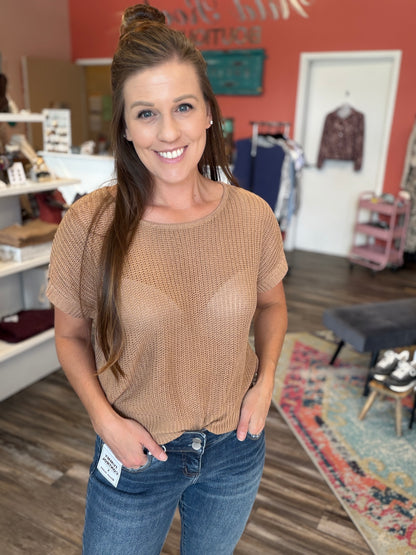 Tan Knit Short Sleeve