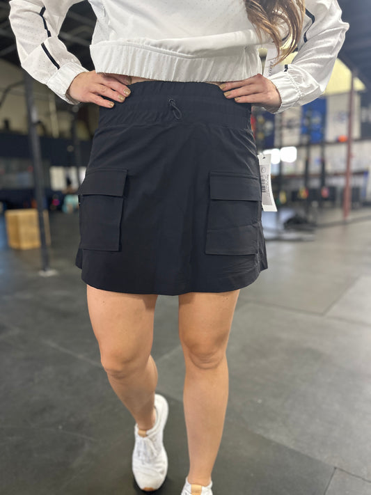 Black Cargo Active Skort