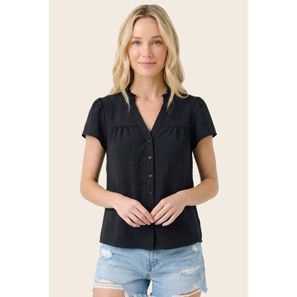 Frilled Neck Button Down Shirt