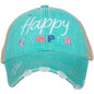 Teal Happy Camper Trucker Hat