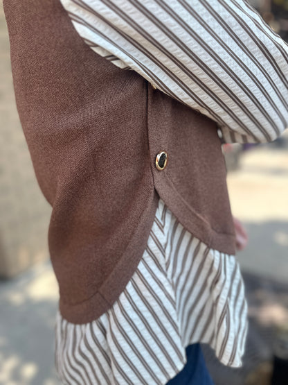 Knitted Vest with Under Shirt