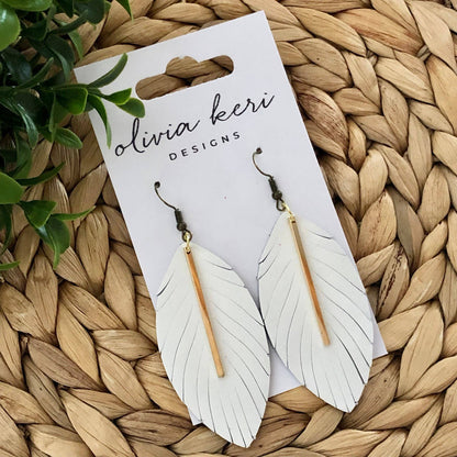 Ava Leather Feather Earring
