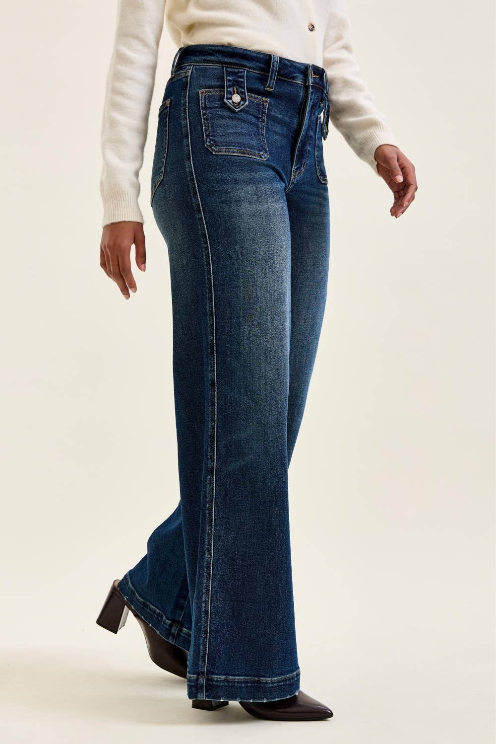 LUX Retro Wide Jeans w/ Front Tab