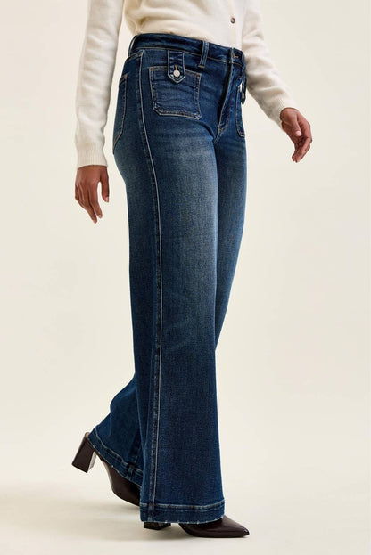 LUX Retro Wide Jeans w/ Front Tab