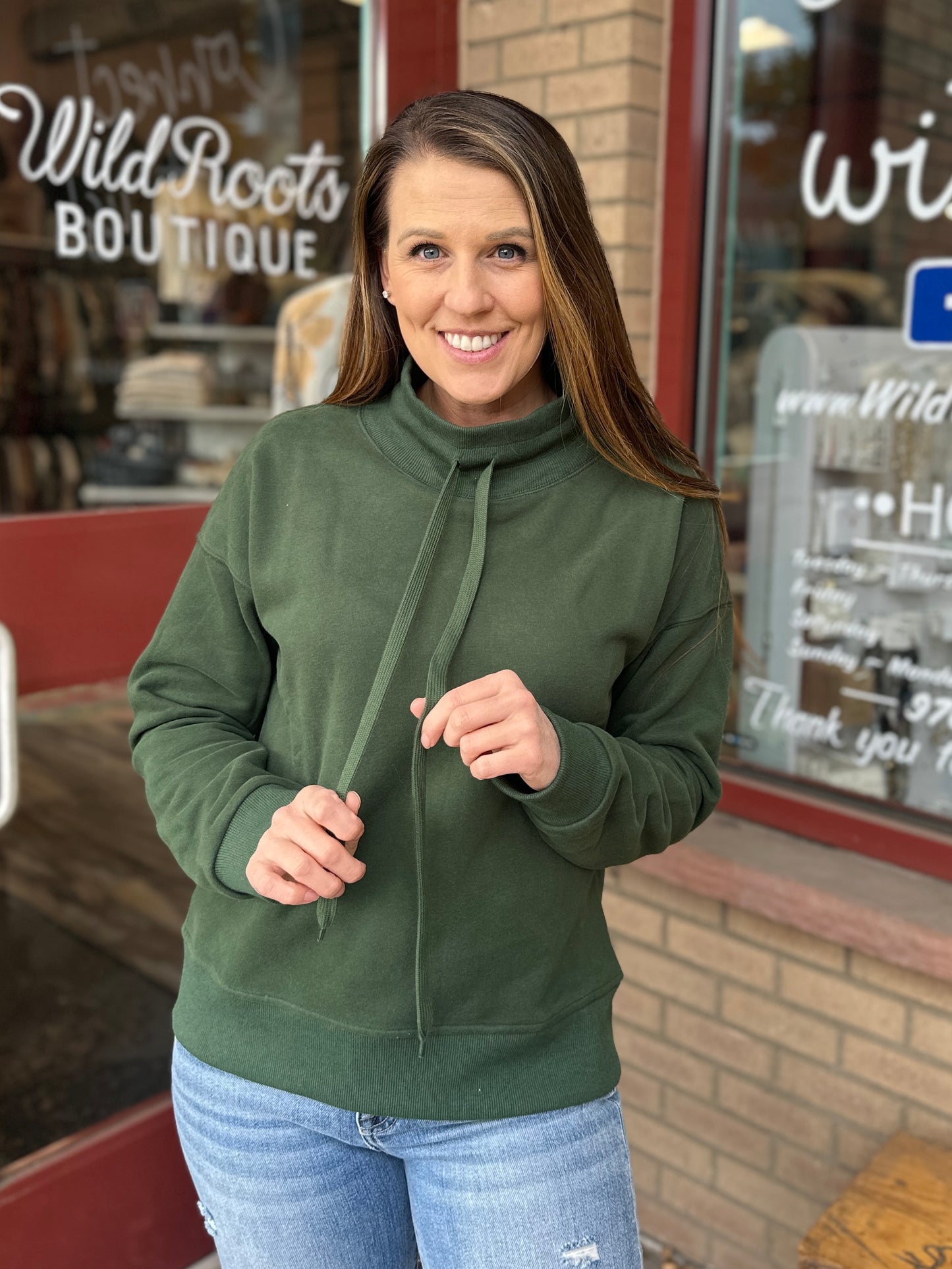 Forest Green Tie Sweater