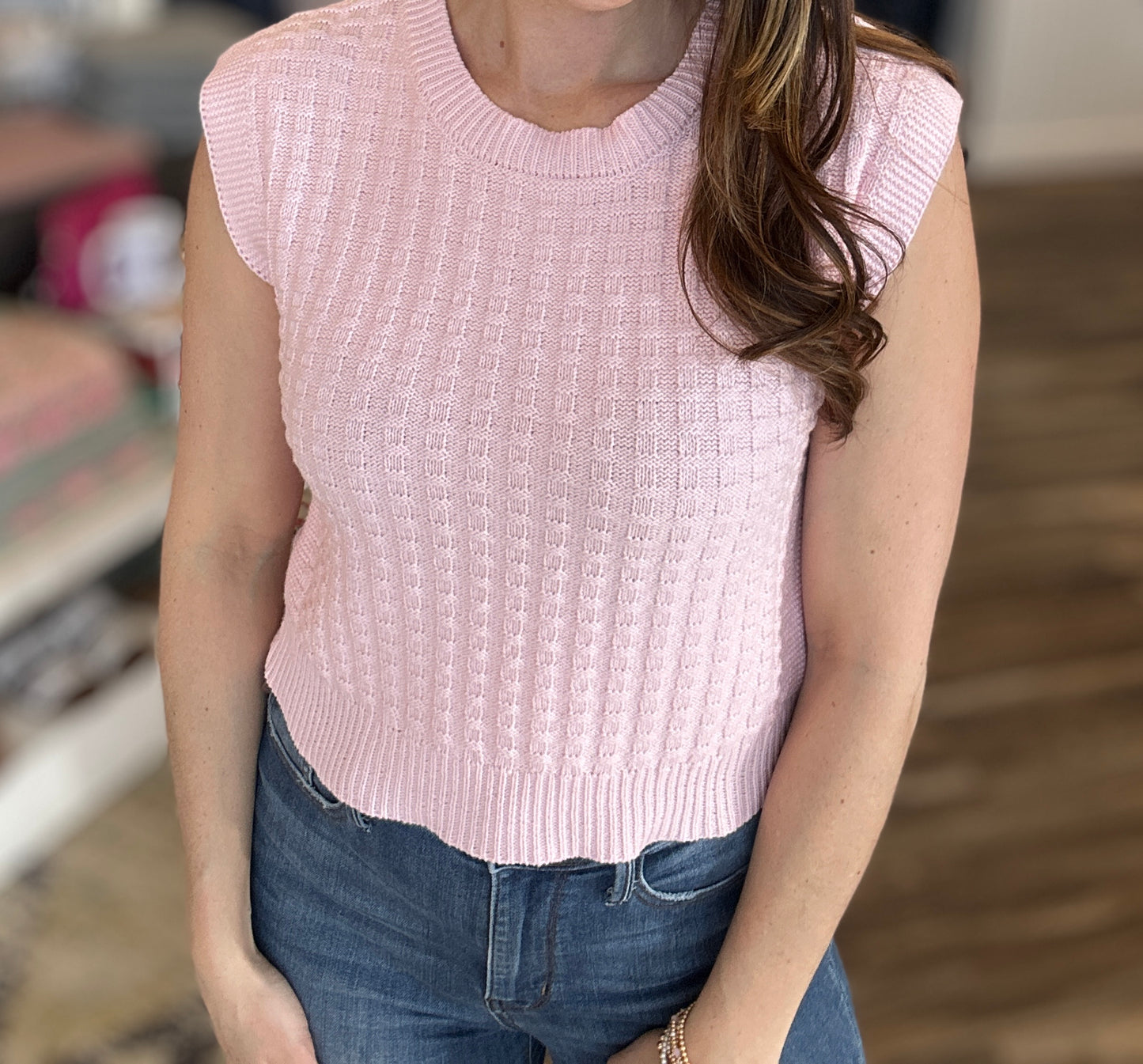 Weaved Knit Sleeveless Tank