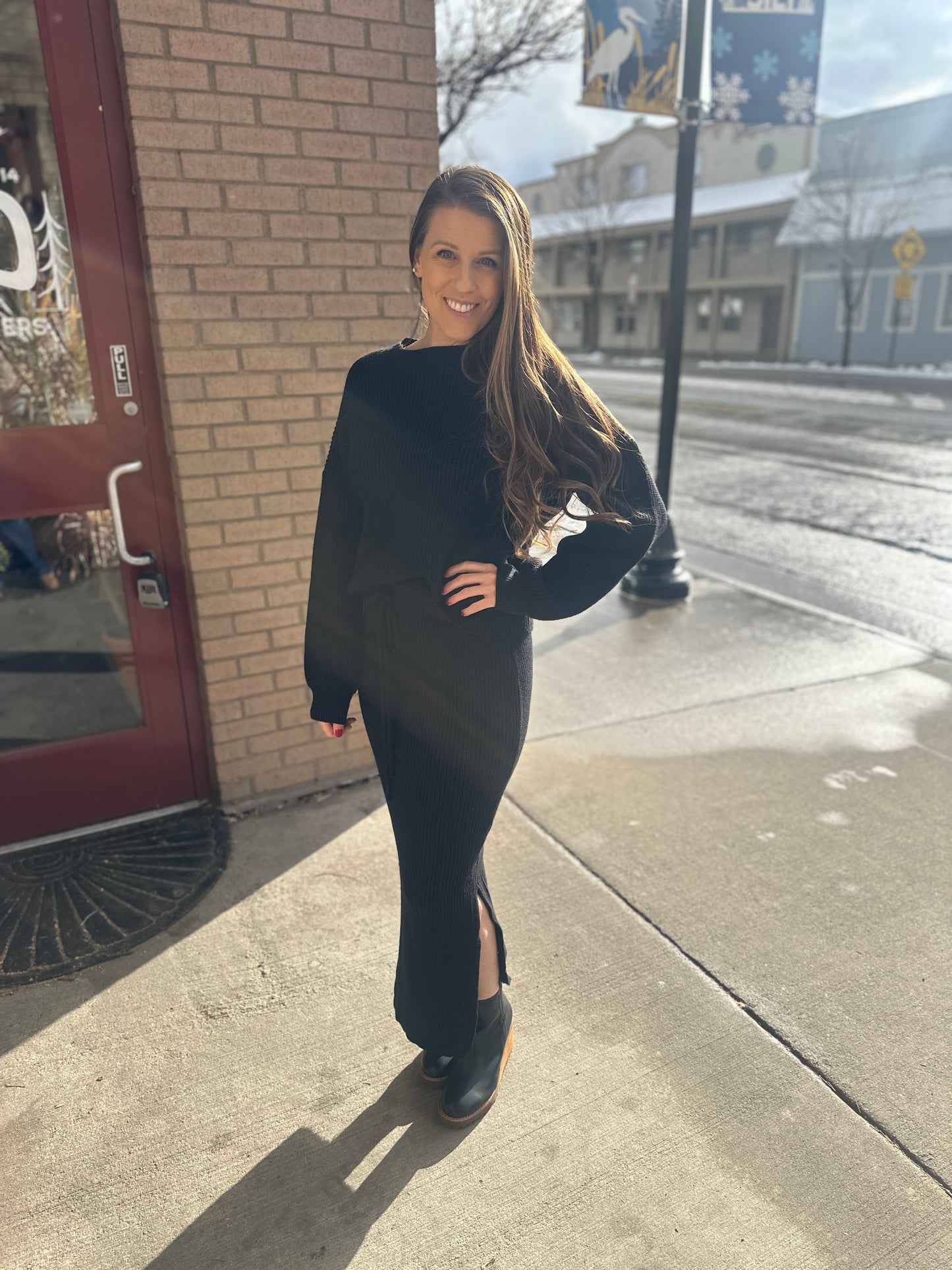 Oversized Knit Black Sweater