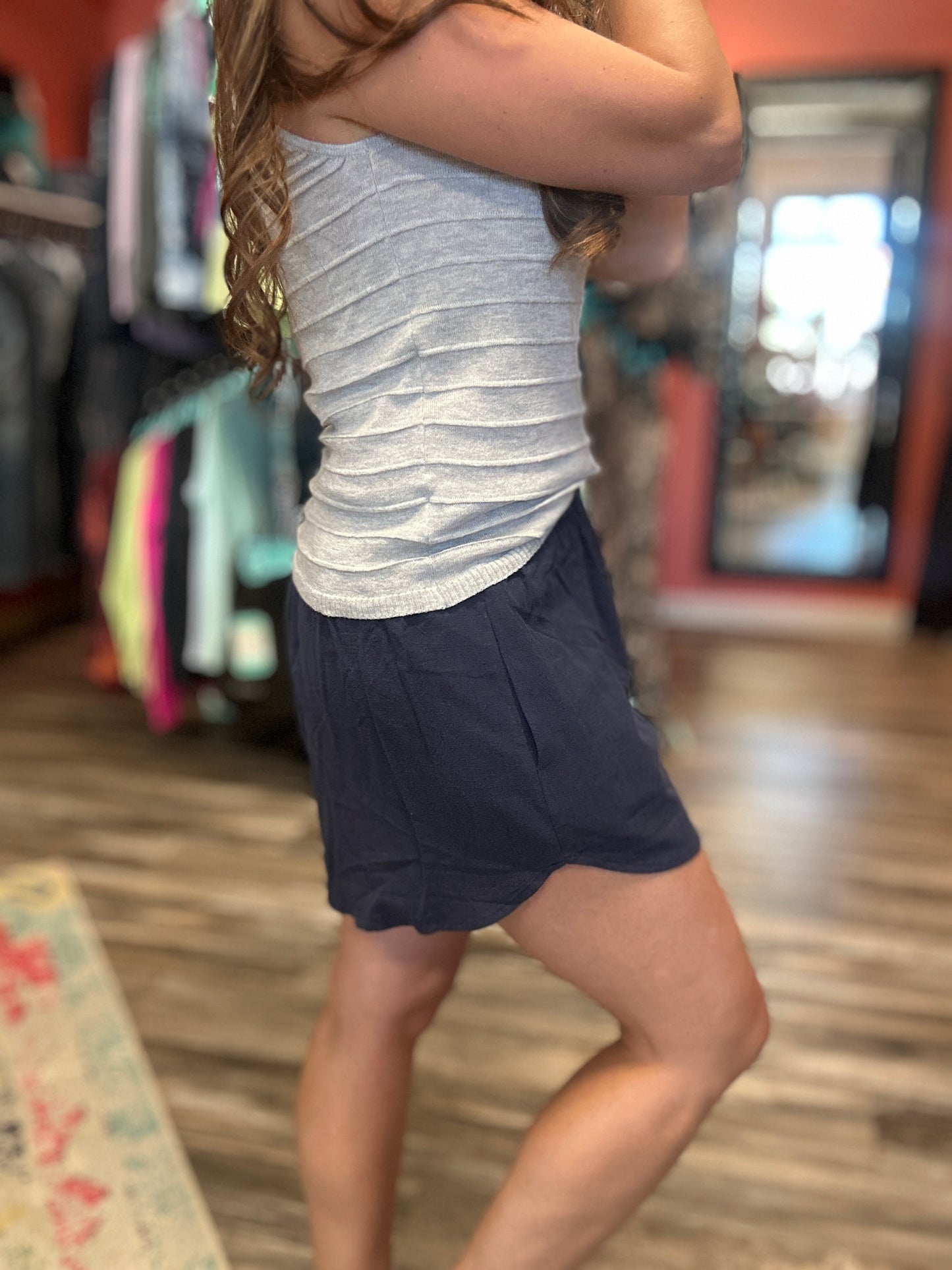 Ruffle Linen Shorts