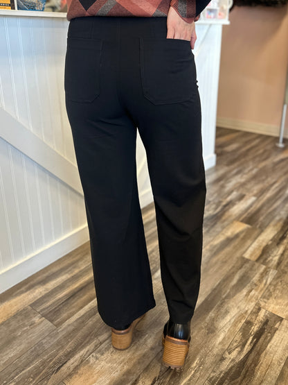 Black Knit Ankle Pants
