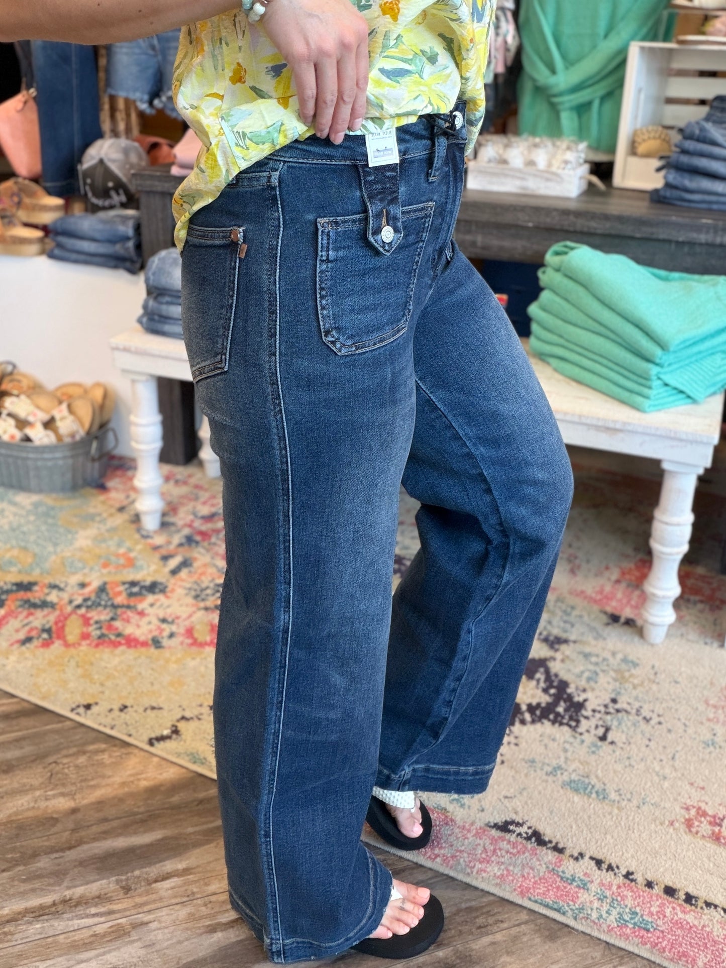 LUX Retro Wide Jeans w/ Front Tab