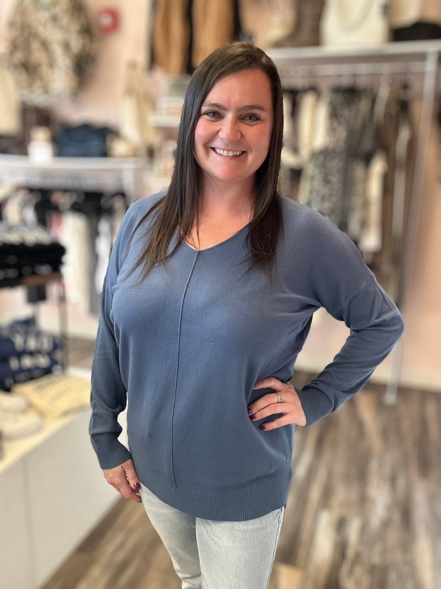 Solid Tunic Hi Low Long Sleeve