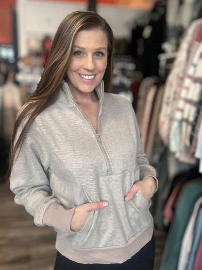 Mocha Half Zip Up