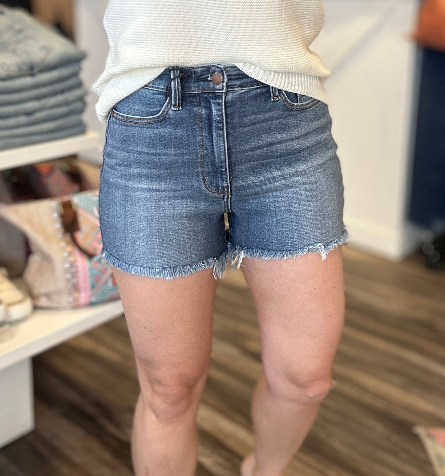 Hilary Frayed High Waist Shorts