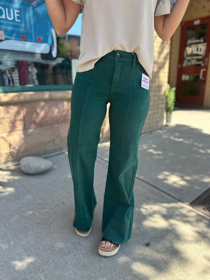 Hunter Green Wide Leg Jeans