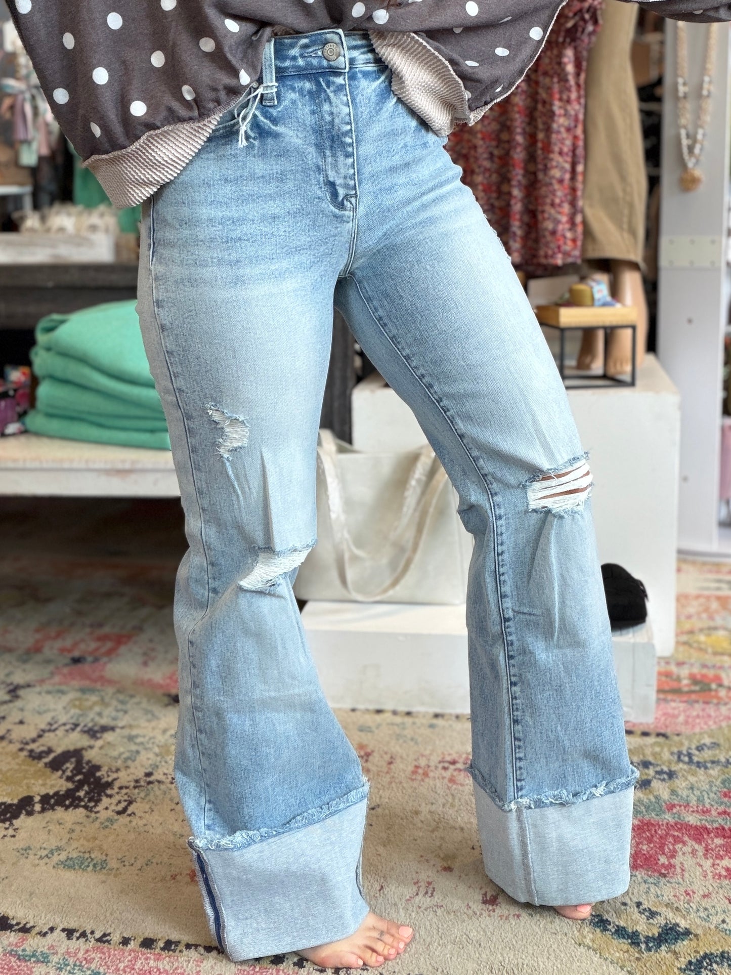 Sandy High Rise Stretch Flare Jeans