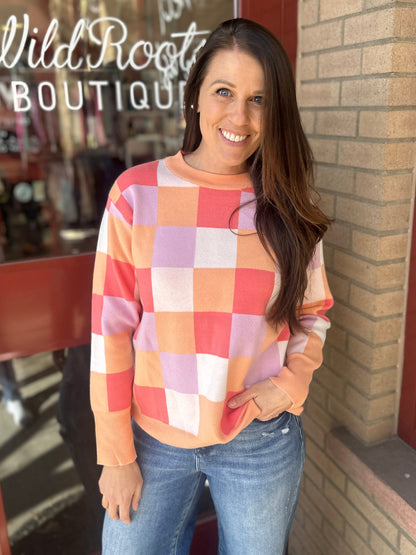 Multicolored Checkered Sweater