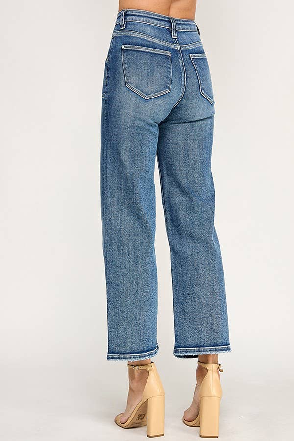 Violeta Patch Pocket Wide Leg Jeans