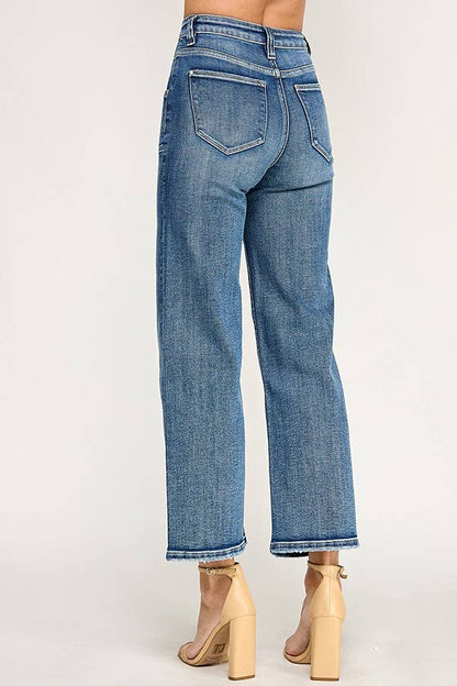 Violeta Patch Pocket Wide Leg Jeans