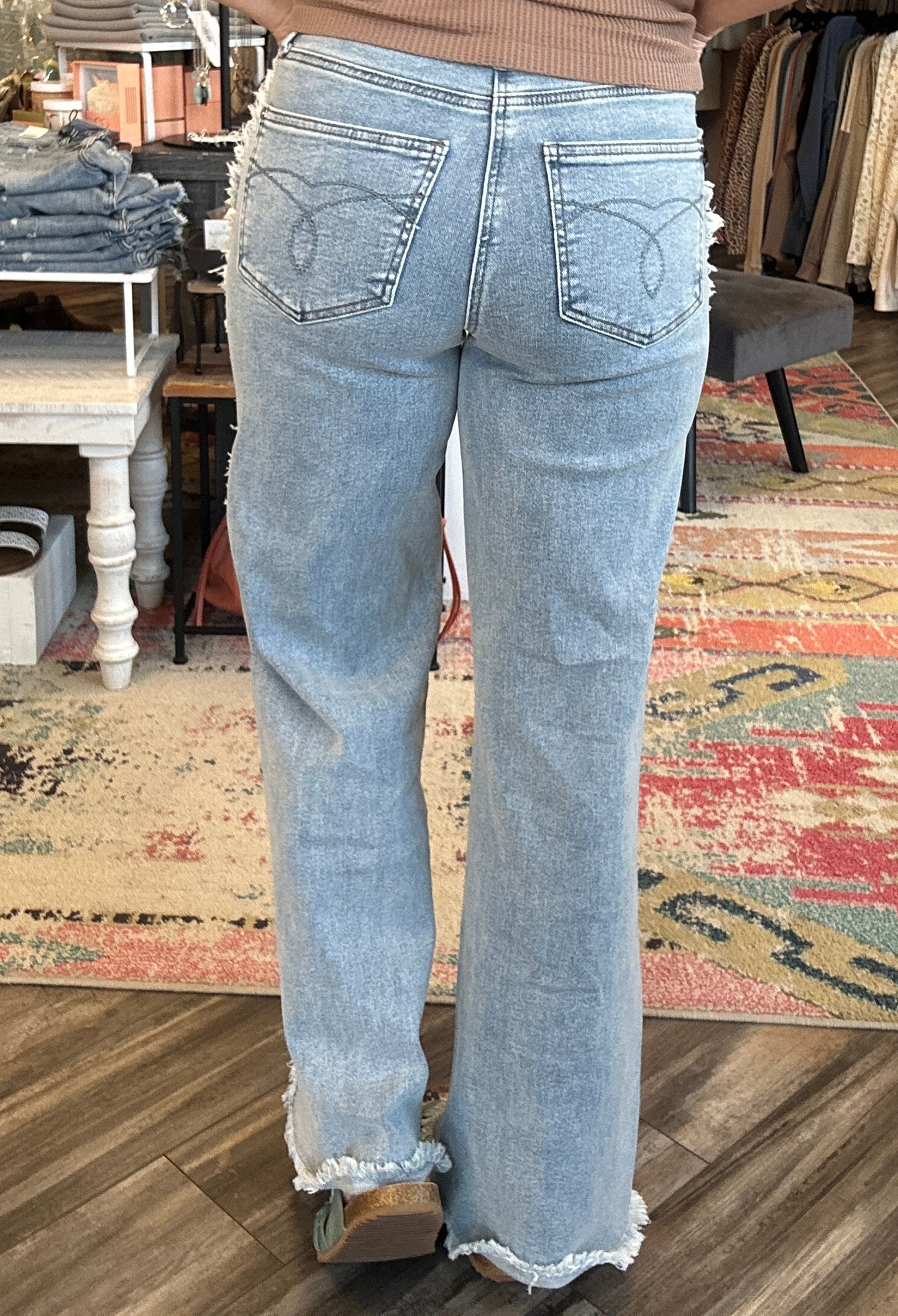 Retro Raw Twisted Out Seam Jean