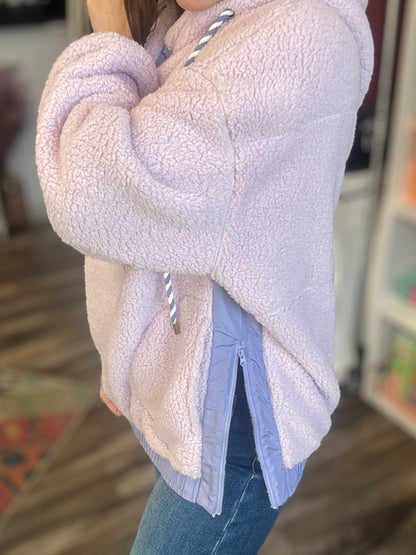 Black Sherpa Fleece Pullover