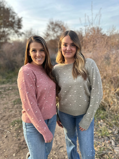 Cozy Dotted Knit Sweater