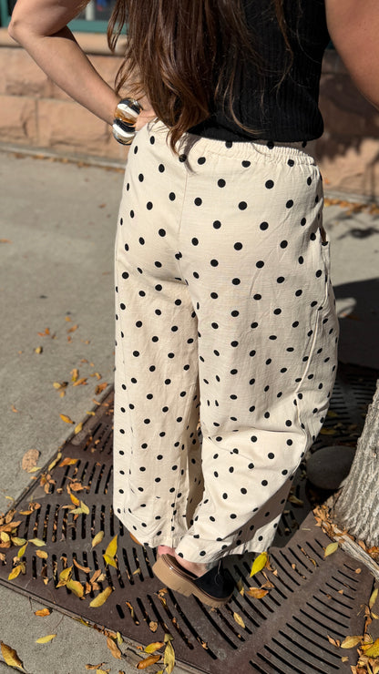 Polka Dot Pleated Pants