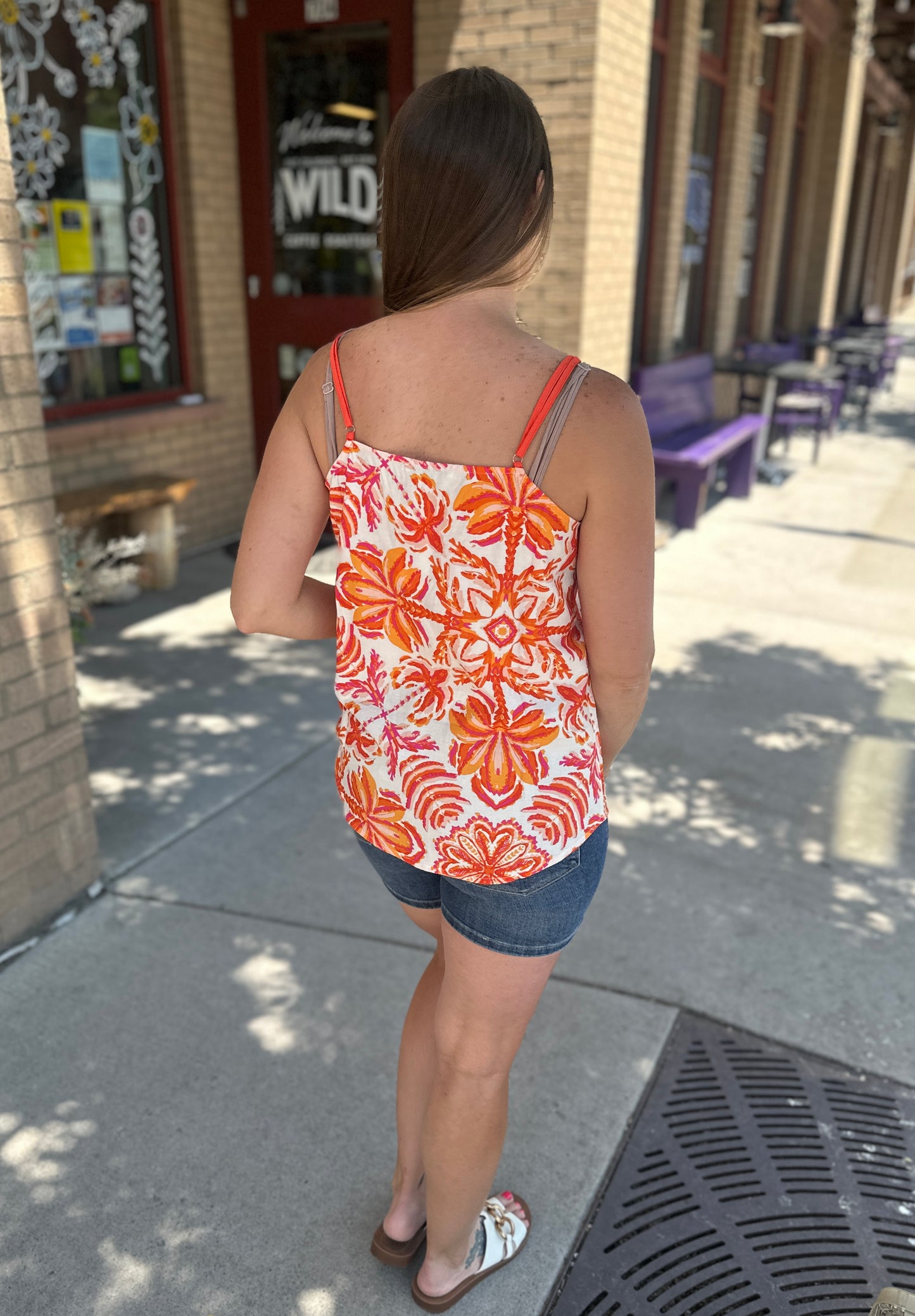 Floral Printed V-Neck Tank