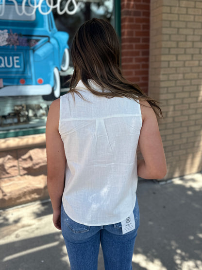 Collared Button Down Tank