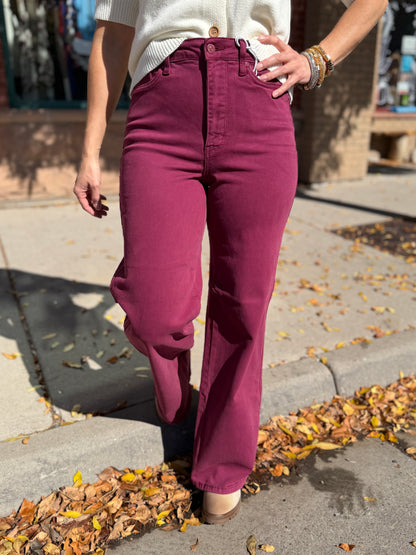 Serena Boysenberry Wide Leg Jeans