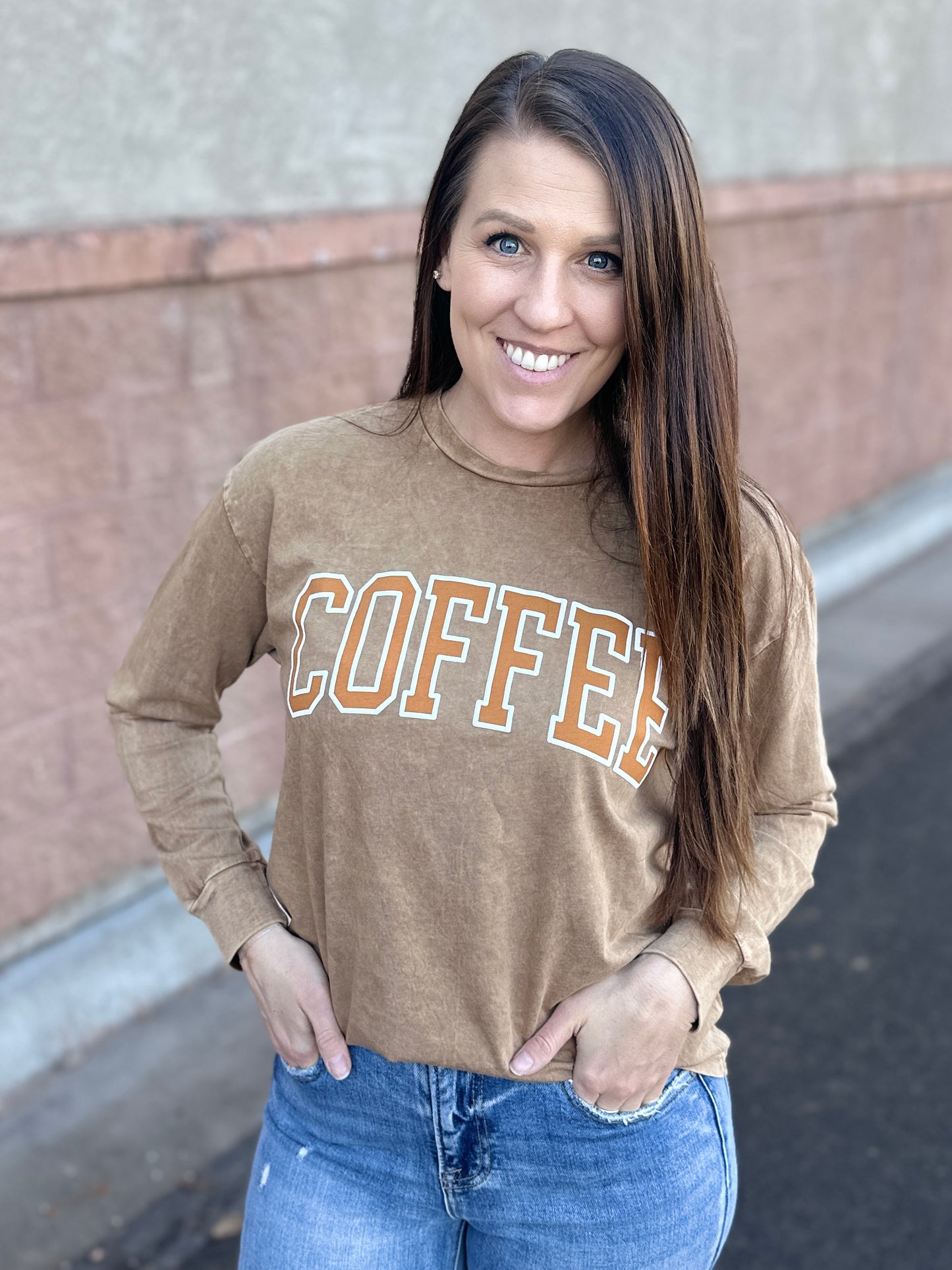 COFFEE Puff Mineral Wash Long Sleeve