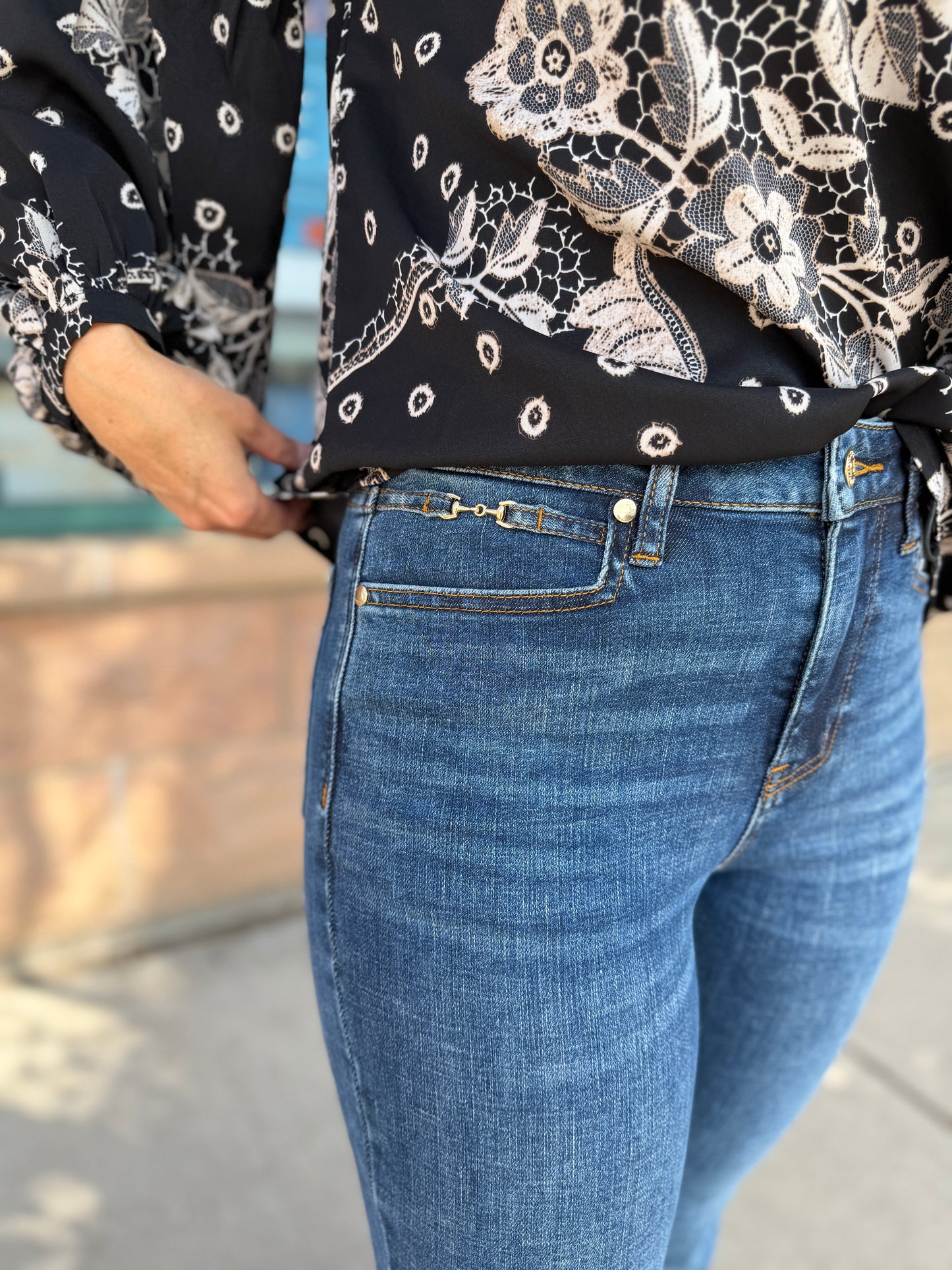 Della Harness Bootcut Jean